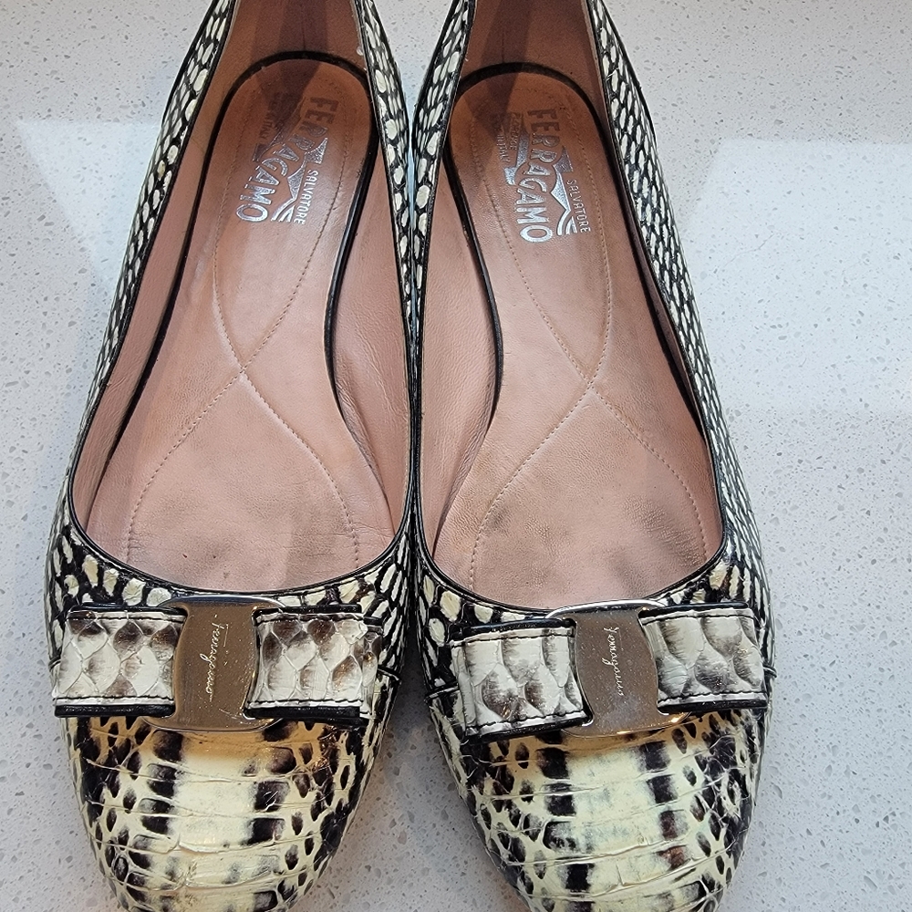Salvatore Ferragamo python flats